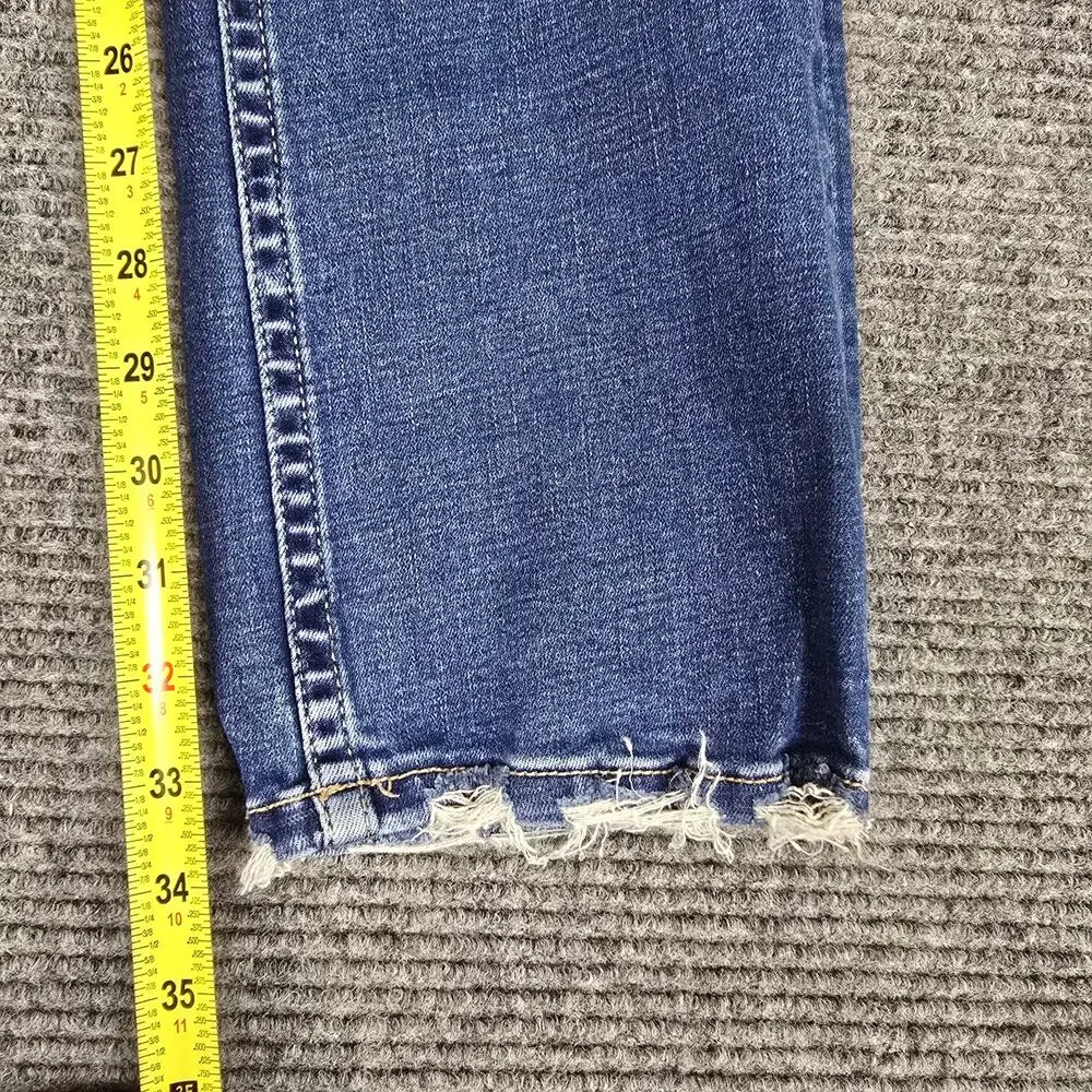 BKE Gabby Jeans Womens 31x34 Curvy Fit High Rise Straight Distressed Blue